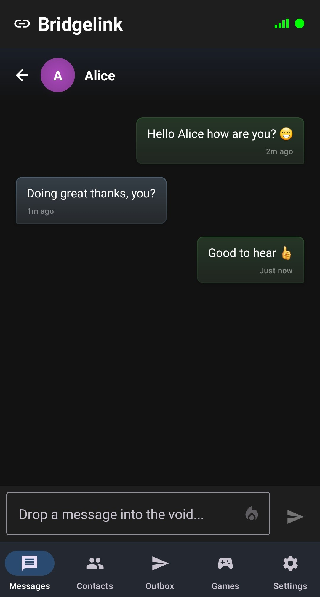 Chat screen - dark mode