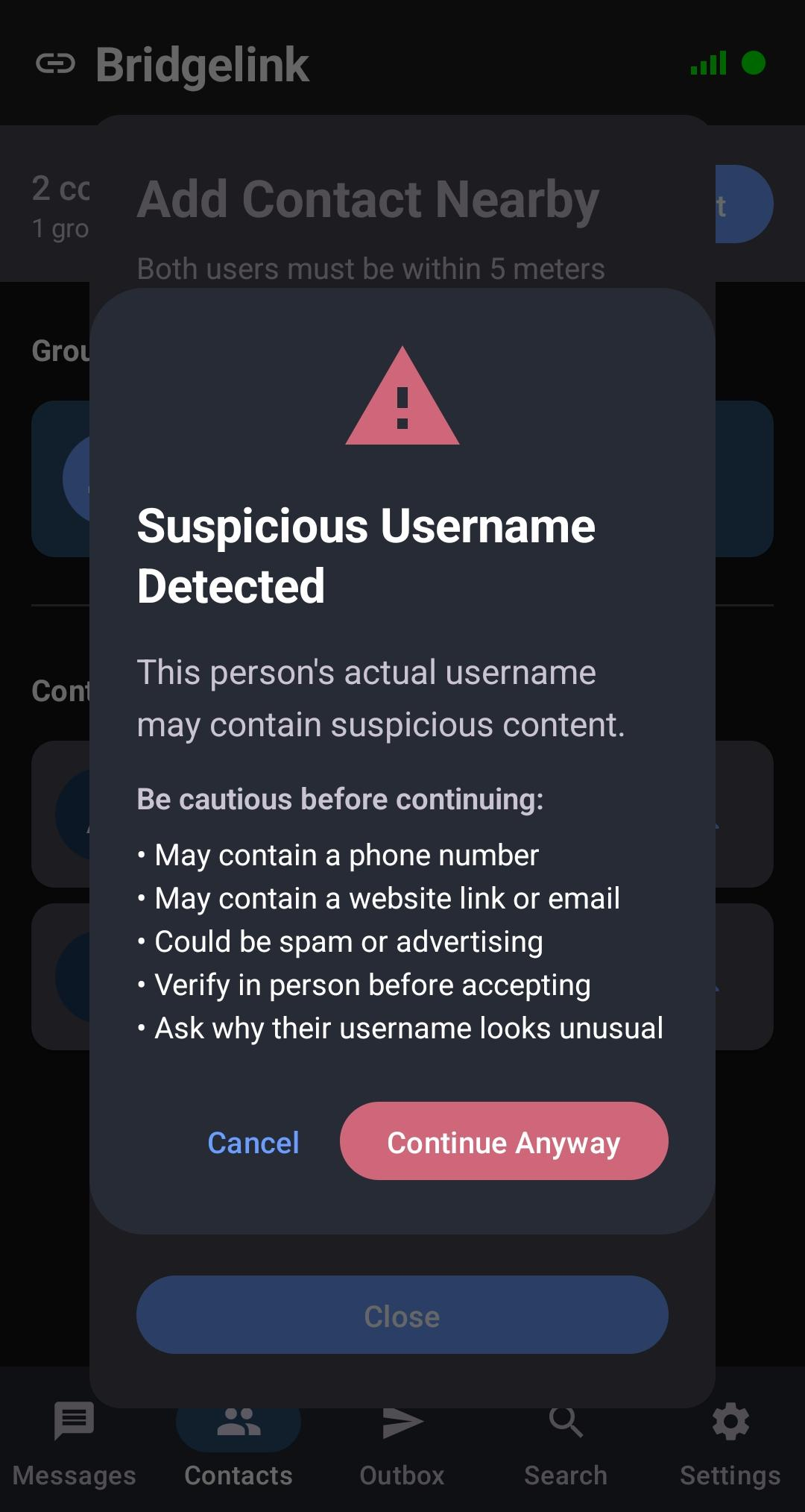 Anti-billboard discovery screen - dark mode