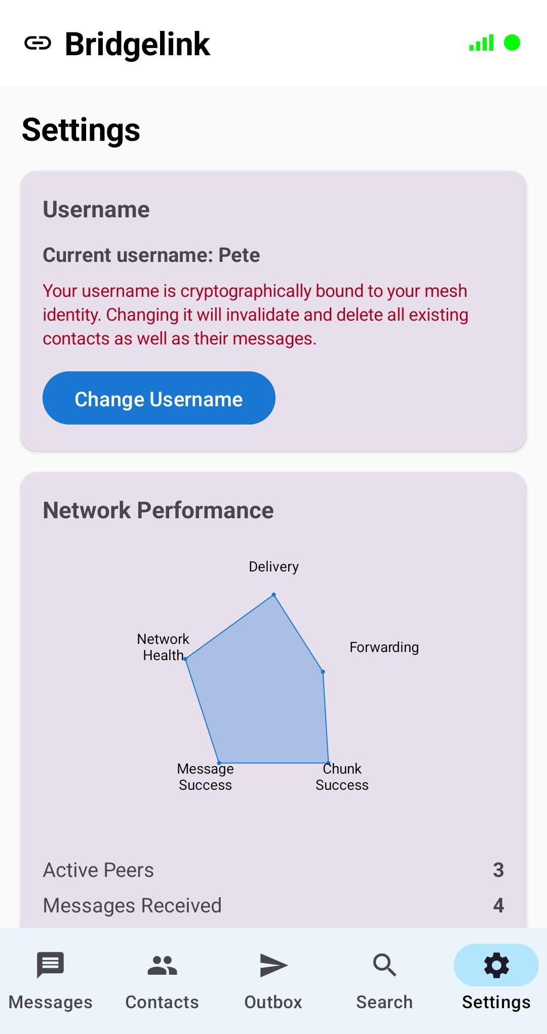 Main settings screen - light mode